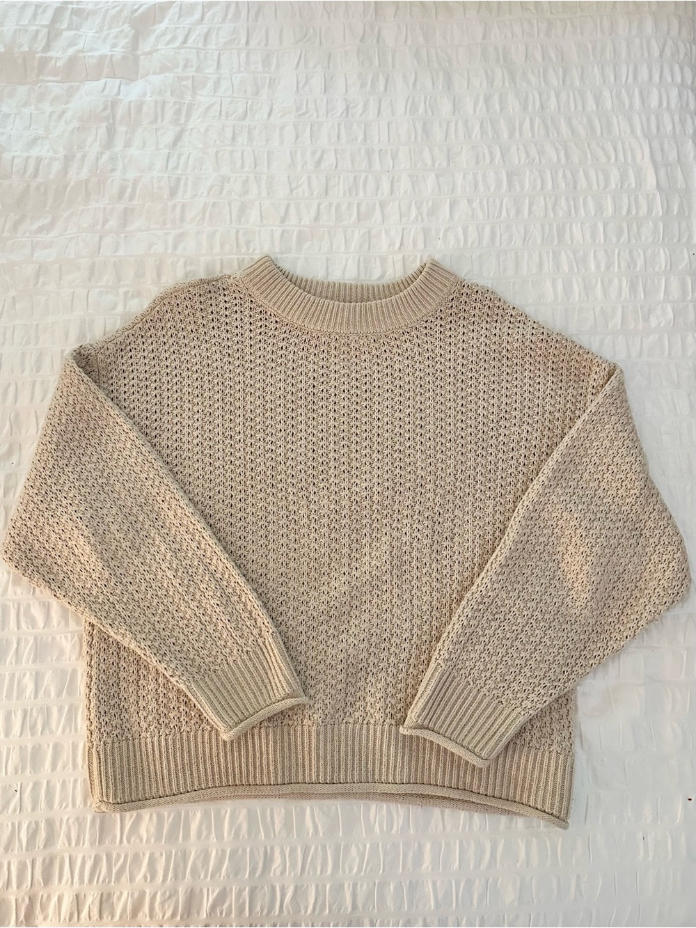 Universal Thread Cream Rolled Hem Sweater